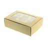 Mini treat box with dividers and window (six compartments) in kraft paper