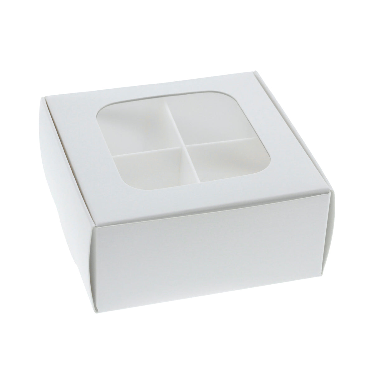 Treat Box with Window and Dividers - X-Small (4-compartment) - 3.5x3.5x1.57 in [20 pack]