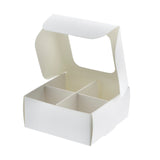 Treat Box with Window and Dividers - X-Small (4-compartment) - 3.5x3.5x1.57 in [20 pack]