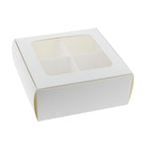 Treat Box with Window and Dividers - Medium (4-compartment) - 6x6x2.4 in [24 pack]