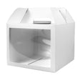 10x10x8 white paper cake box with window and handle