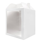 10x10x12 white paper cake box with window and handle