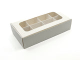 Treat Box with Window and Dividers - X-Small (8-compartment) - 6.75x3.5x1.57 in [10 pack]