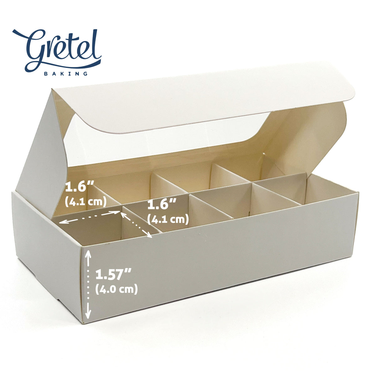 Treat Box with Window and Dividers - X-Small (8-compartment) - 6.75x3.5x1.57 in [10 pack]