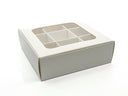 Treat Box with Window and Dividers - X-Small (9-compartment) - 5x5x1.57 in [20 pack]