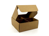 Treat Box with Window and Dividers - Small (4-compartment) - 4.5x4.5x1.9 in [20 pack]