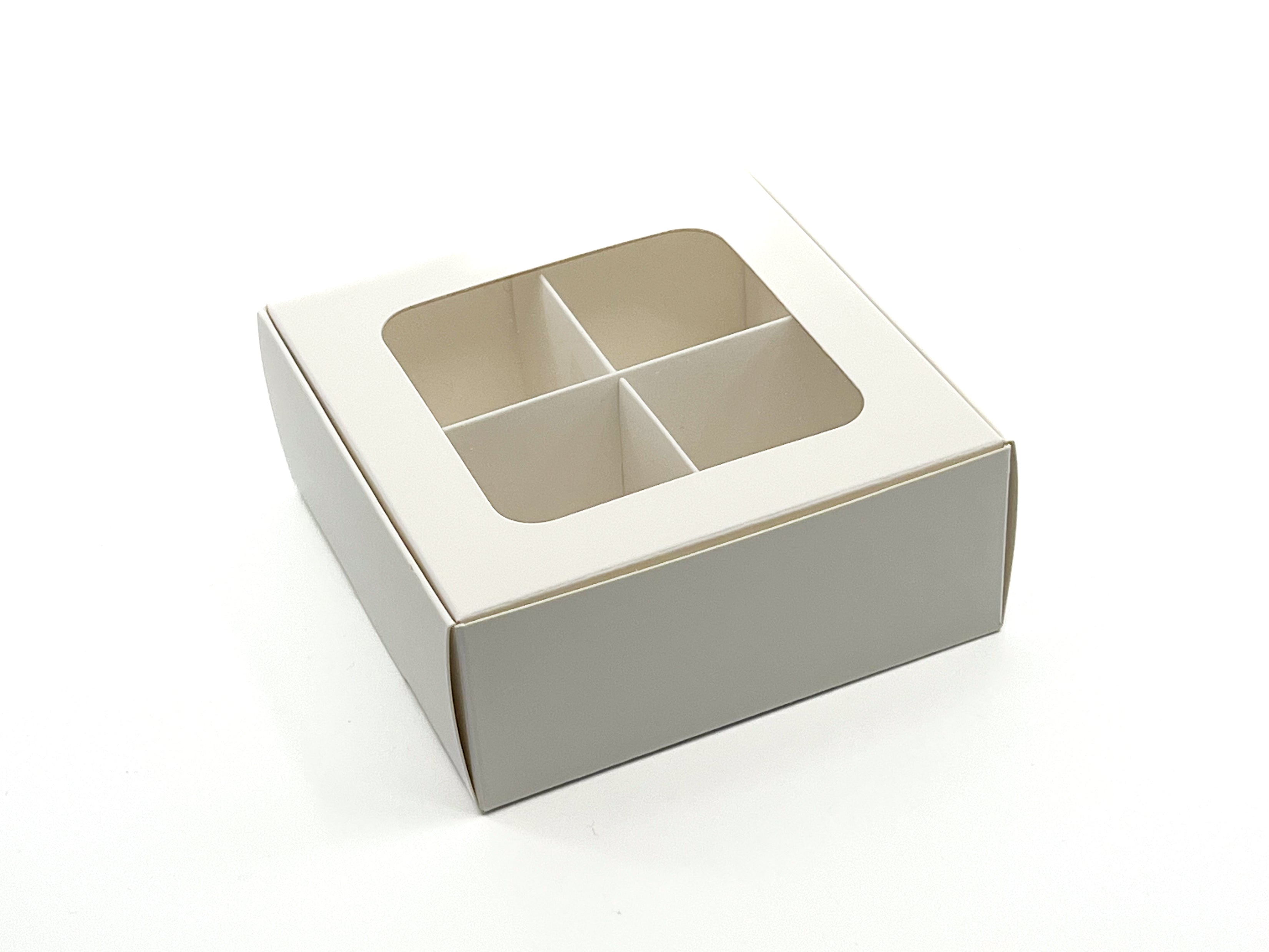 Treat Box with Window and Dividers - Small (4-compartment) - 4.5x4
