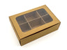 Treat Box with Window and Dividers - Small (6-compartment) - 6.5x4.5x1.9 in [20 pack]