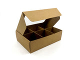 Treat Box with Window and Dividers - Small (6-compartment) - 6.5x4.5x1.9 in [20 pack]