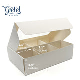 Treat Box with Window and Dividers - Small (6-compartment) - 6.5x4.5x1.9 in [20 pack]