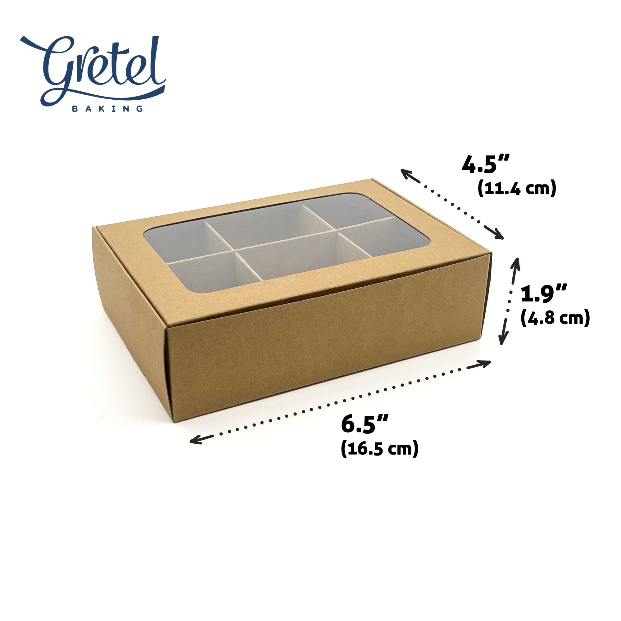 Treat Box with Window and Dividers - Small (6-compartment) - 6.5x4