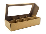 Treat Box with Window and Dividers - Small (8-compartment) - 8.75x4.5x1.9 in [10 pack]