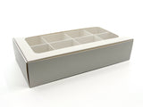 Treat Box with Window and Dividers - Small (8-compartment) - 8.75x4.5x1.9 in [10 pack]