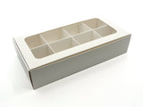 Treat Box with Window and Dividers - Small (8-compartment) - 8.75x4.5x1.9 in [10 pack]