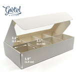 Treat Box with Window and Dividers - Small (8-compartment) - 8.75x4.5x1.9 in [10 pack]