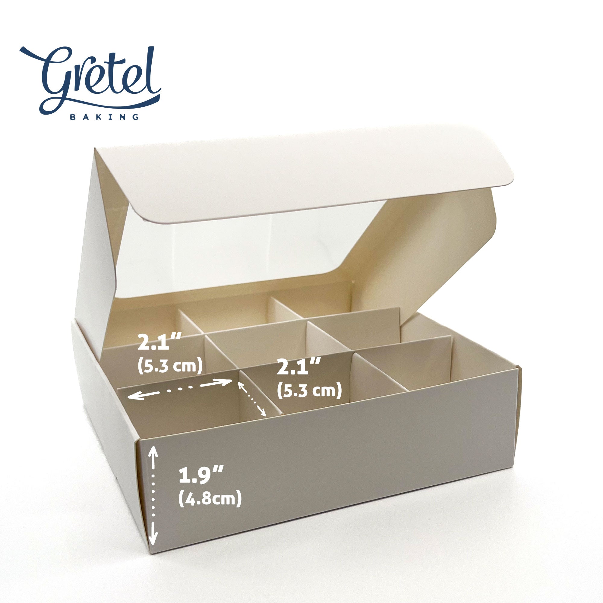 Treat Box with Window and Dividers - Small (9-compartment) - 6.5x6